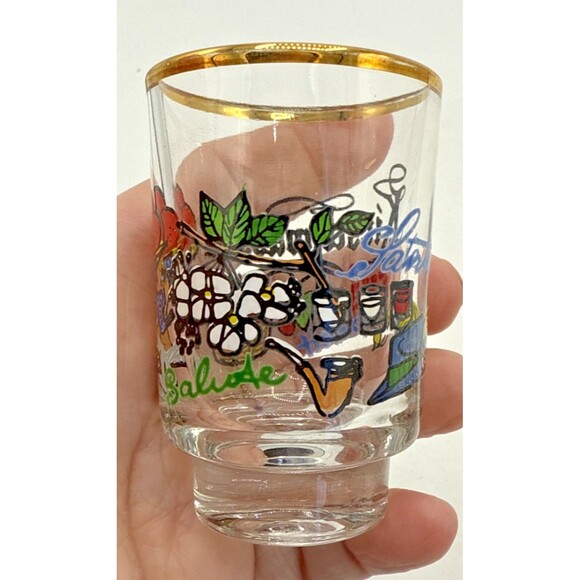 Vintage Ruhrglas Schnapsglaser Kasino Mit Dekor Schnapps Glasses Gold Rim 6 - Picture 12 of 16